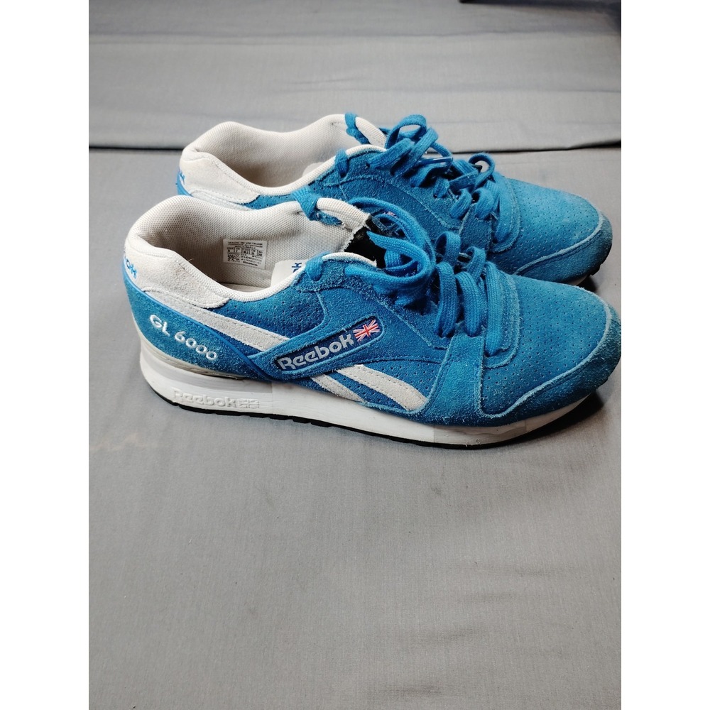 Reebok GL 6000 Persian Blue Men 8 Suede Preppy Retro Running Athletic Sneakers**
